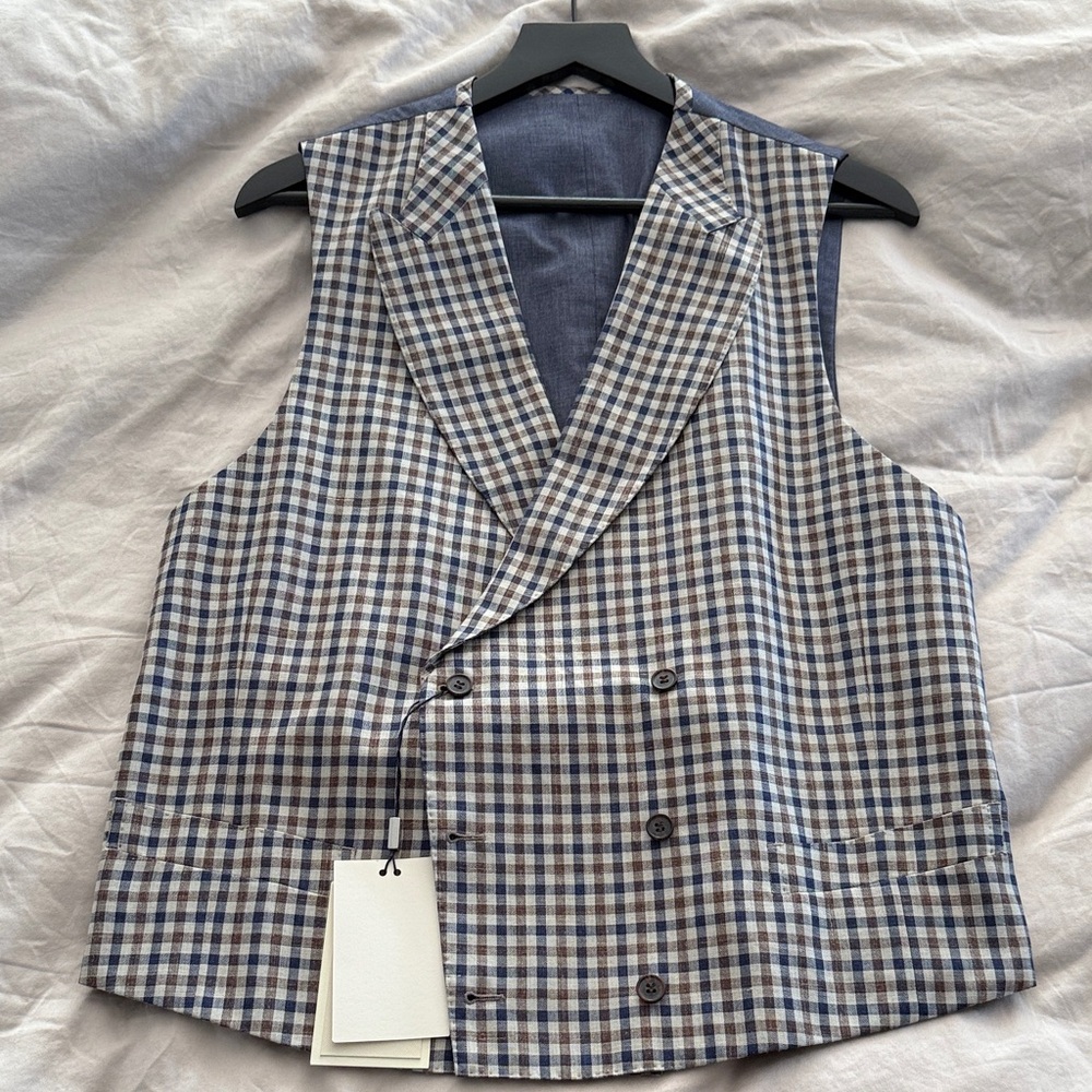 Suitsupply brown double breasted vest (waistcoat)